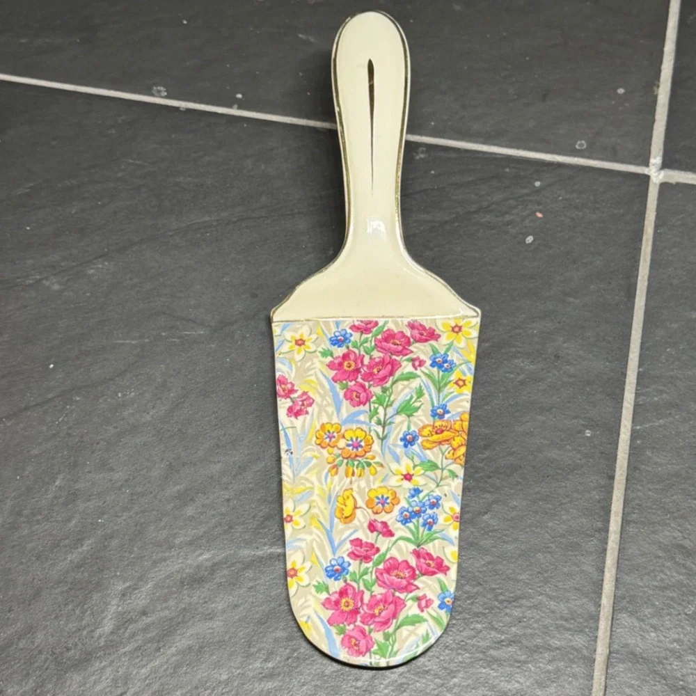 Vintage Bavaria Porcelain Floral‎ Cake Server Gold Trim German China 5706